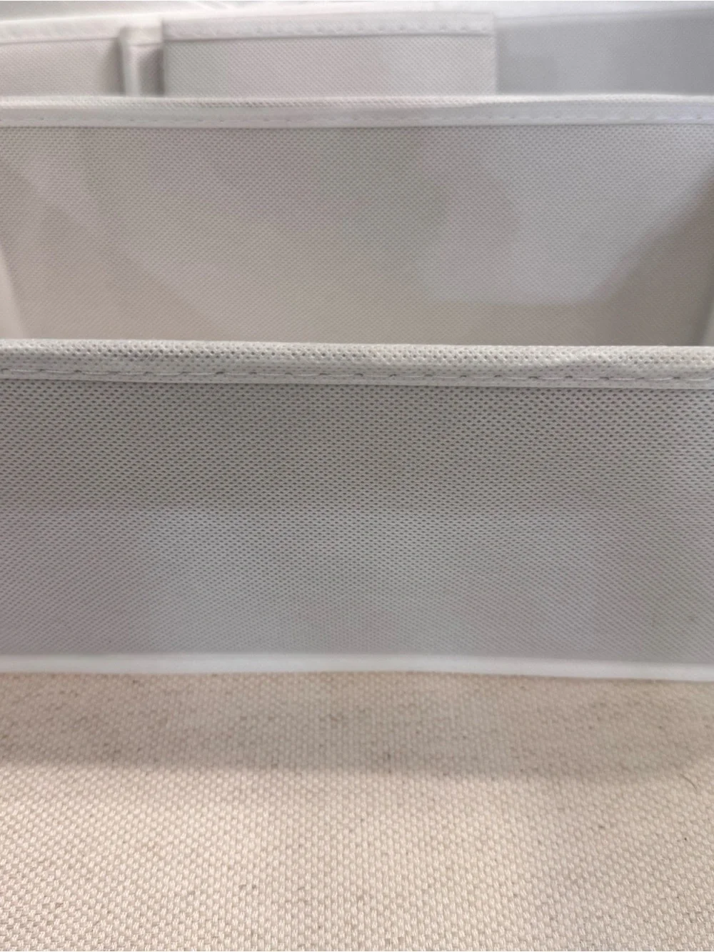White Fabric Storage Bin - Versatile Home Organizer